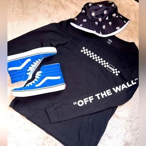 Vans Black Crew Neck with Checkerboard Logo